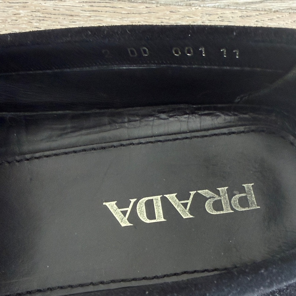 Prada Men's Black Suede Loafers Size 11 - Picture 7 of 8